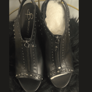 36. Black Studded Heels - (Women's)